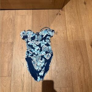 Lilly Pulitzer Blue Floral Swimsuit
